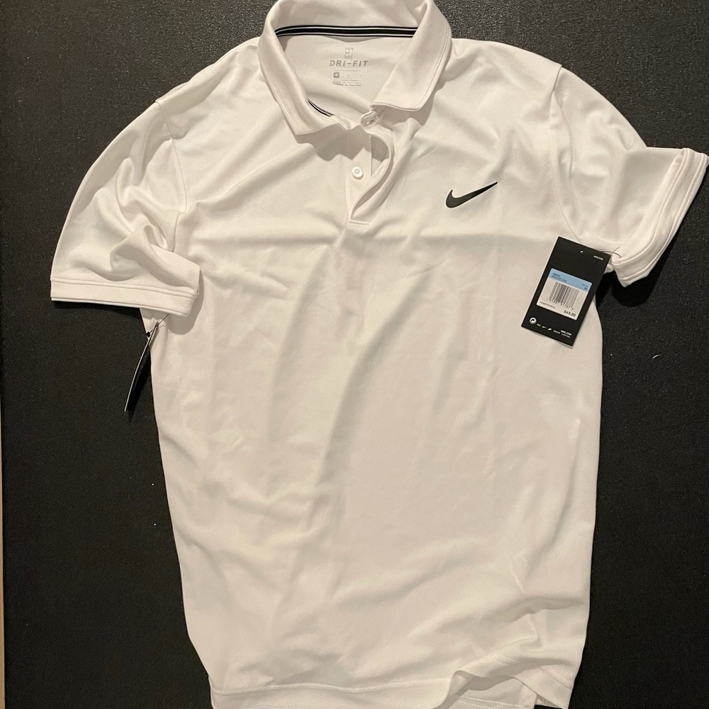 Nike White Tennis Dri-Fit Polo